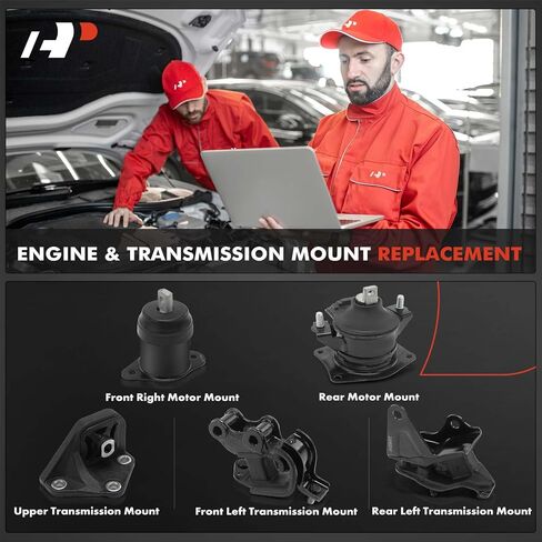 مجموعة حامل محرك وناقل الحركة 5 قطع A-Premium متوافقة مع Honda Accord 2003 2004 2005 2006 2007 2.4L، ناقل الحركة اليدوي، استبدال # 50820SDAA01، 50820SEAE11 in Saudi Arabia