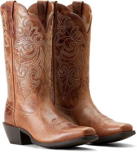 Ariat Women's Round Up Square Toe Western Boot, Ready Russet, 10 Wide in Saudi Arabia