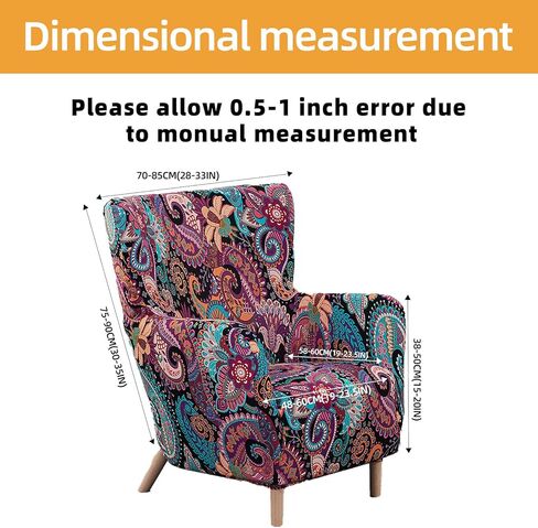 Printed Elastic Single-Person Chair Ocasan high backrest Chair Cover, Single-Layer Fabric Irregular-Shaped Sofa Cover, Simple and Casual Sofa Chair Cover (jixiang, Single seat) in Saudi Arabia