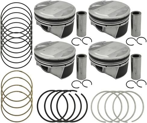 4Pcs STD Engine Piston & Ring Kit, 23041-2E800 23040-2E601 Replacement Piston & Piston Rings Fit for Hyundai Kona Veloster Elantra/with Kia 2.0L 2017-2019 in Saudi Arabia