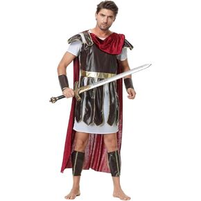 yolsun Men Roman Soldier Costume Adult Warrior Costume Halloween Brave Gladiator Cosplay Costume in Kuwait