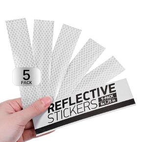 5 قطع ملصقات عاكسة، عاكسات صندوق البريد، عاكسات لاصقة مقاومة للماء للقبعة الصلبة، الدراجة، السيارة، الخوذة، صندوق بريد الدراجة النارية 1.26 بوصة × 5.98 بوصة in Kuwait