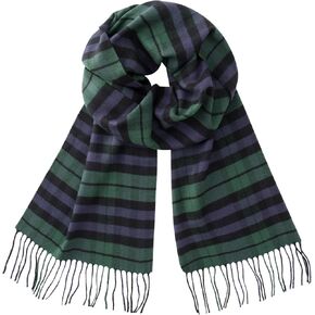 CALVIN & OLIVIA Ultra-Soft Winter Cashmere Feel Scarf Plaid Multi-Color Warm Long Unisex Winter Scarves Perfect Holiday Gift for Women Men Dark Green Beige Tartan in Saudi Arabia