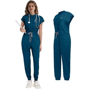 Scrubs for Women Set,Nurse Uniform,Surgical Jumpsuit with Zipper,Women's Medical Suit with Zipper,Unisex Work Wear in Kuwait