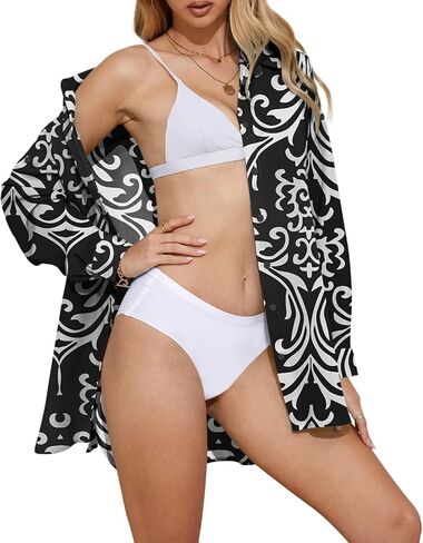 Yincro Women's Swimsuit Coverup Shirt Button Down Beach Cover Up for Swimwear in Kuwait