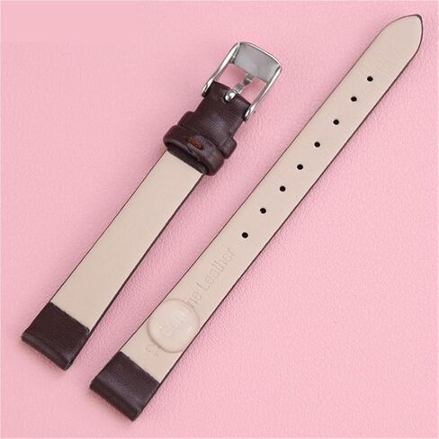 Women's Small Size Leather Watch Band 8mm 10mm 12mm Stainless Steel Buckle Universal Replacement Watch Strap in Kuwait