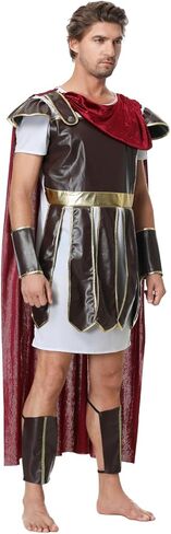 yolsun Men Roman Soldier Costume Adult Warrior Costume Halloween Brave Gladiator Cosplay Costume in Kuwait