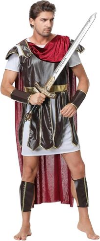 yolsun Men Roman Soldier Costume Adult Warrior Costume Halloween Brave Gladiator Cosplay Costume in Kuwait