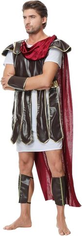 yolsun Men Roman Soldier Costume Adult Warrior Costume Halloween Brave Gladiator Cosplay Costume in Kuwait