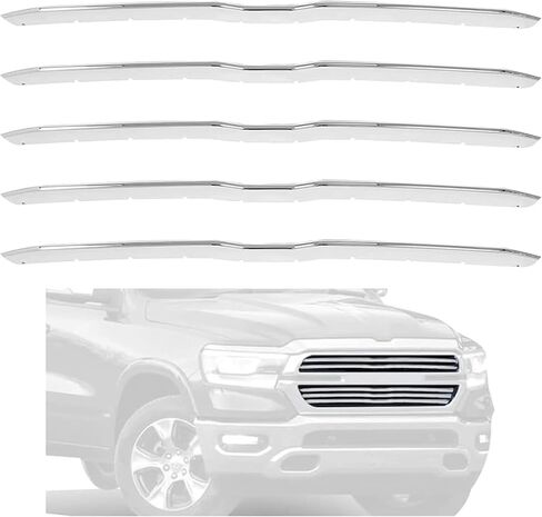 Kojem Grille Trim Compatible with 2019-2023 Dodge Ram 1500 5 Bar Overlay Grill Cover Overlay Insert Chrome in Saudi Arabia