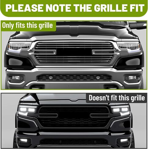 Kojem Grille Trim Compatible with 2019-2023 Dodge Ram 1500 5 Bar Overlay Grill Cover Overlay Insert Chrome in Saudi Arabia