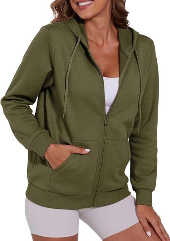 SMENG Womens Zip Up Hoodies Long Sleeve Hooded Sweatshirts 2024 Outfits Casual Fleece Lined Jacket in Saudi Arabia