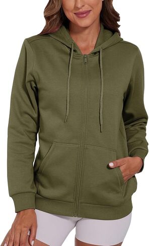 SMENG Womens Zip Up Hoodies Long Sleeve Hooded Sweatshirts 2024 Outfits Casual Fleece Lined Jacket in Saudi Arabia