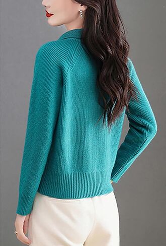 LAI MENG FIVE CATS Women's Cable Knit Cardigan Open Front Sweater Lapel Collar Chunky Knit Button Jackets in Saudi Arabia