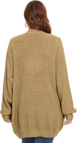 Cardigan Sweaters for Women Plus Size Waffle Knit Long Sleeve Womens Fall Open Front Sweaters Tops with Pockets in Kuwait