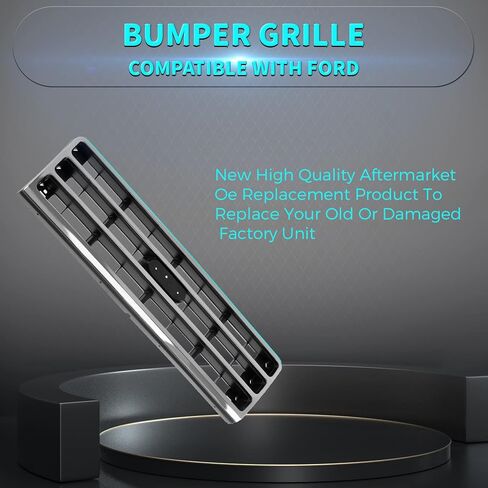 1989-1991 Compatible With FORD F250 F350 F150 Bronco Front Grille Grill Chrome Gray FO1200141 E9TZ8200A in Saudi Arabia