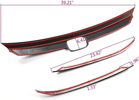 G-PLUS Front Upper Hood Mesh Grille Compatible with Honda Civic 10th 2016 2017 2018 Glossy Black Factory Style Front Hood Grille in Saudi Arabia