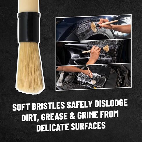 Chemical Guys Boars Hair Soft Detail Detailing Brush (2 Pack) – Gentle Natural Bristle Brushes for Interior, Emblems, Wheels & Sensitive Surfaces in Saudi Arabia