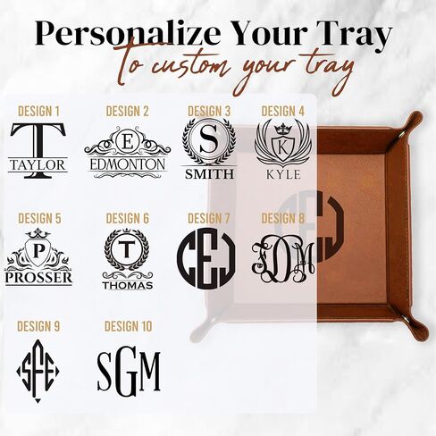 Personalized Valet Tray, Custom Engraved Leather Keys Tray for Men - Catchall Tray Organizer for Entryway Table, Unique Dad Birthday Gift from Daughter Son, Father Day in Kuwait