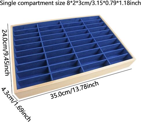 Jewelry Organizer Bracelet Holder Tabletop 40 Grids Multipurpose Bangle Display Storage for Photography Shopping Mall Props, Wood Beige in Saudi Arabia