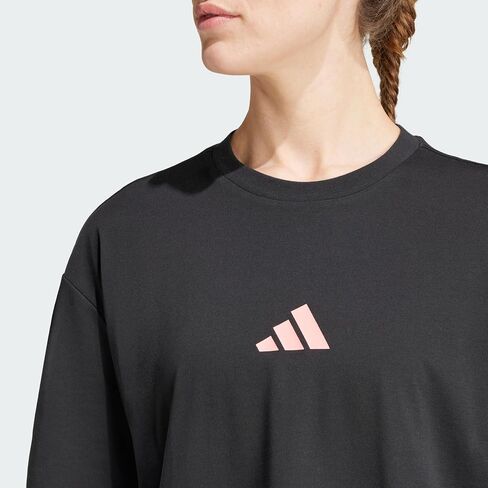 adidas Womens Strength Crew Neck Short Sleeve Athletic Training Casual Tops Casual - Black - Size M in Saudi Arabia