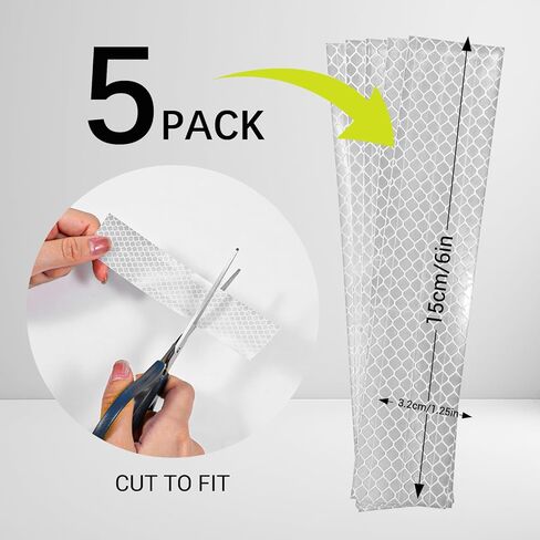 5 قطع ملصقات عاكسة، عاكسات صندوق البريد، عاكسات لاصقة مقاومة للماء للقبعة الصلبة، الدراجة، السيارة، الخوذة، صندوق بريد الدراجة النارية 1.26 بوصة × 5.98 بوصة in Kuwait