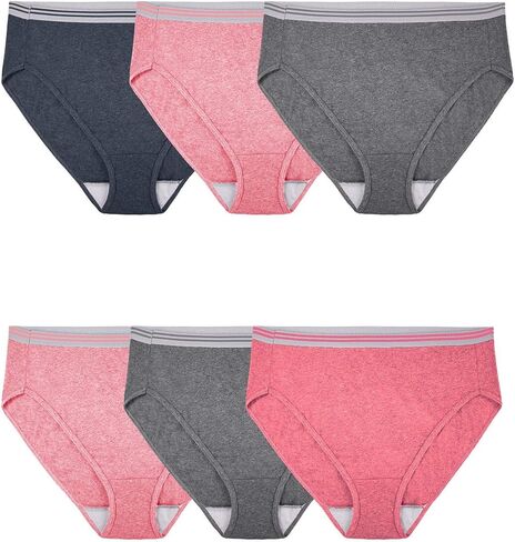 Fit for Me Womens Plus Heather Assorted Cotton Hi-Cut Underwear, 6 in Saudi Arabia