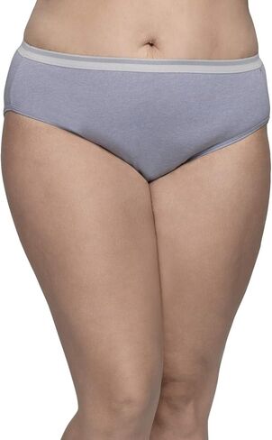 Fit for Me Womens Plus Heather Assorted Cotton Hi-Cut Underwear, 6 in Saudi Arabia