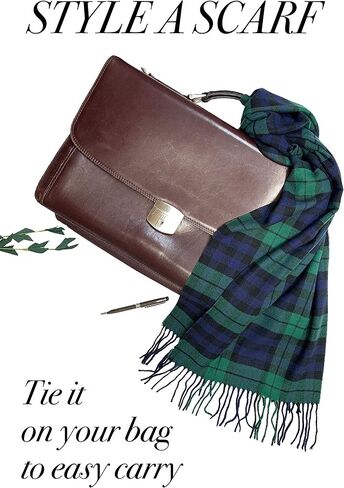 CALVIN & OLIVIA Ultra-Soft Winter Cashmere Feel Scarf Plaid Multi-Color Warm Long Unisex Winter Scarves Perfect Holiday Gift for Women Men Dark Green Beige Tartan in Saudi Arabia