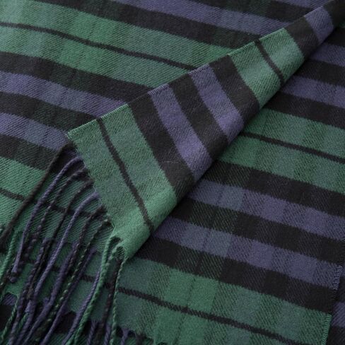CALVIN & OLIVIA Ultra-Soft Winter Cashmere Feel Scarf Plaid Multi-Color Warm Long Unisex Winter Scarves Perfect Holiday Gift for Women Men Dark Green Beige Tartan in Saudi Arabia