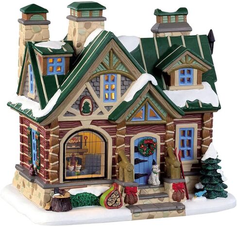 Lemax 95474 - Pine Peak Retreat - 2019 - Porcelain House with Inside Scene - Christmas Village - Illuminated & Battery Operated in Saudi Arabia