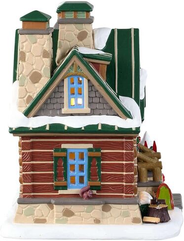 Lemax 95474 - Pine Peak Retreat - 2019 - Porcelain House with Inside Scene - Christmas Village - Illuminated & Battery Operated in Saudi Arabia