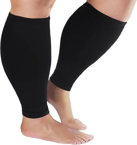 Plus Size Compression Sleeves for Calves Women Wide Calf Compression Legs Sleeves Men 7XL, Relieve Varicose Veins, Edema, Swelling, Soreness, Shin splints, for Work, Travel, Sports and Daily Wear in Saudi Arabia
