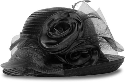 Women Elegant Tea Party Dress Bowler Cloche Bucket Derby Church Hat in Saudi Arabia