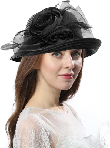 Women Elegant Tea Party Dress Bowler Cloche Bucket Derby Church Hat in Saudi Arabia