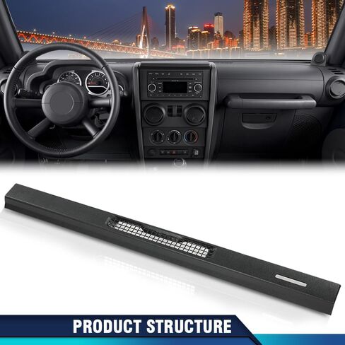 PIT66 Dash Top Cover Compatible with Jeep Wrangler TJ 1997-2006 Defrost Vent Bezel Trim Black 55037036 in Kuwait