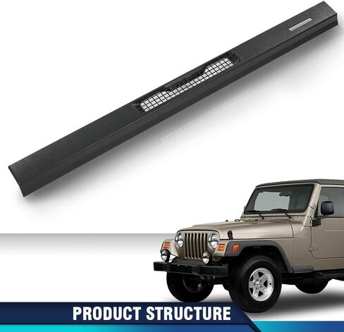 PIT66 Dash Top Cover Compatible with Jeep Wrangler TJ 1997-2006 Defrost Vent Bezel Trim Black 55037036 in Kuwait