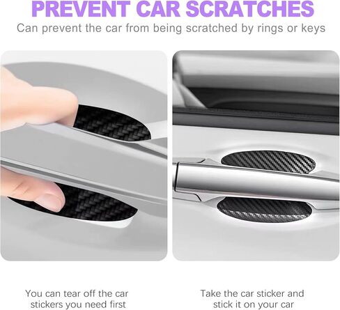 4PCS Car Door Handle Scratch Protector & Door Handle Cup Protector, Universal Anti-Scratch Guard Film Stickers for Most Vehicles, Cars, Trucks, SUV in Saudi Arabia