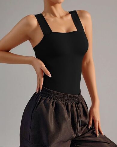 Women's Tank Top Bodysuit for Women Square Neck Sleeveless Backless Body Suit Tops in Saudi Arabia