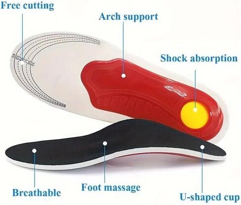 Breathable EVA Arch Support Insoles -Cuttable Shoe Pads, Small in Saudi Arabia