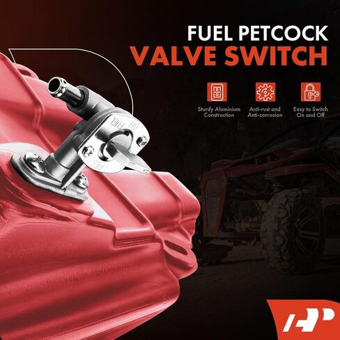 A-Premium Fuel Gas Tank with Cap and Fuel Petcock Valve Switch Compatible with Honda Big Red 250 1985 1986 1987, ATC250ES in Saudi Arabia