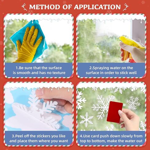 360Pcs Snowflake Christmas Window Clings, Static Christmas Window Stickers Creative White Christmas Decorations Winter Xmas Decals Party Supplies(8-Sheet) in Saudi Arabia