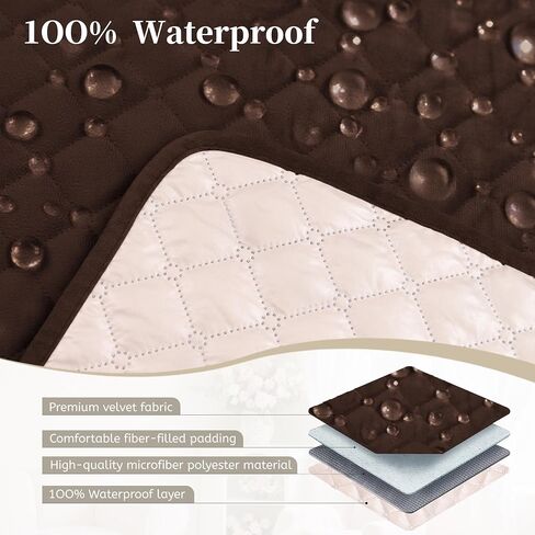 Sectional Couch Covers for Dogs 100% Waterproof Corner L Shaped Sofa Cover Pet Friendly Velvet Washable Anti Slip L Shape Modular Sofa Slipcover Protector with Pockets (Dark Gray, XX-Large) in Saudi Arabia