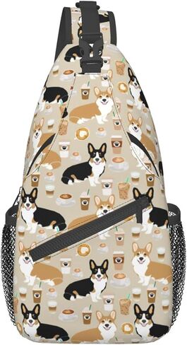 Corgi Sling Bag Crossbody Sling Backpack Gifts For Corgi Lovers Travel Chest Bag Daypack Purses Shoulder Bag Women Men's in Kuwait