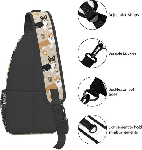 Corgi Sling Bag Crossbody Sling Backpack Gifts For Corgi Lovers Travel Chest Bag Daypack Purses Shoulder Bag Women Men's in Kuwait