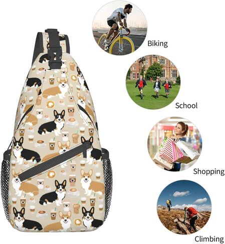Corgi Sling Bag Crossbody Sling Backpack Gifts For Corgi Lovers Travel Chest Bag Daypack Purses Shoulder Bag Women Men's in Kuwait