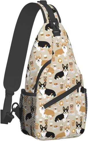 Corgi Sling Bag Crossbody Sling Backpack Gifts For Corgi Lovers Travel Chest Bag Daypack Purses Shoulder Bag Women Men's in Kuwait