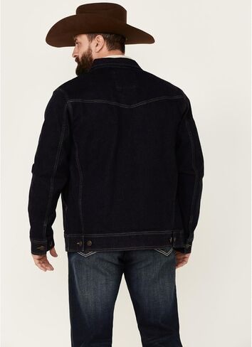 Men's Button-Down Dark Denim Trucker Jacket - Brsp22o01-Darkblue in Saudi Arabia