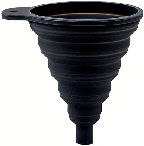 【Large Collapsible Silicone Funnel】 Portable Oil Funnel for Car Engine Oil Changes – Black Heat-Resistant Drip-Free Tool in Saudi Arabia