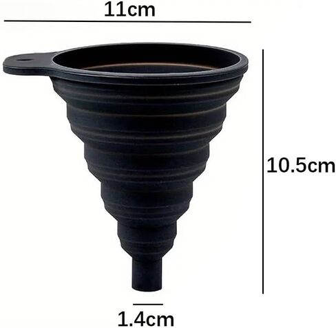 【Large Collapsible Silicone Funnel】 Portable Oil Funnel for Car Engine Oil Changes – Black Heat-Resistant Drip-Free Tool in Saudi Arabia